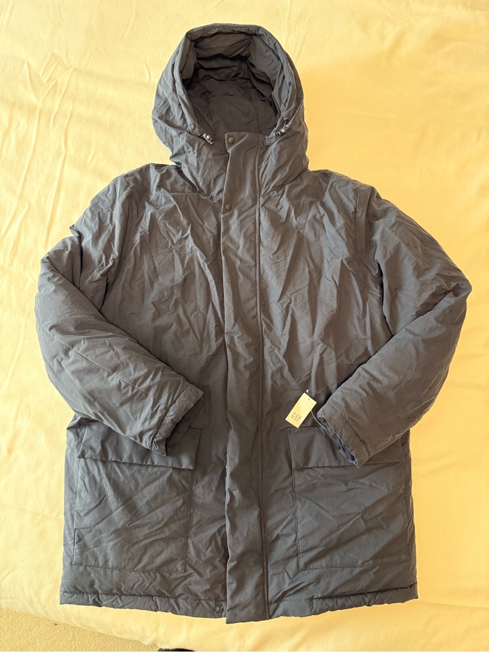 GAP Men's Hooded Puffer Jacket - Navy Blue